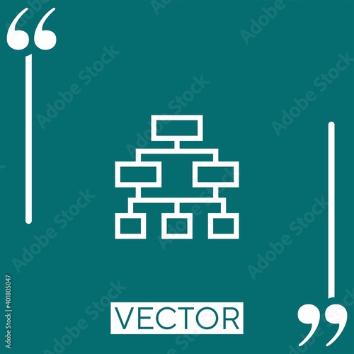 sitemap vector icon Linear icon. Editable stroke line