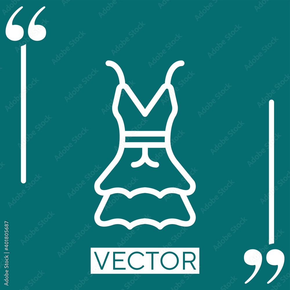 dress vector icon Linear icon. Editable stroke line dress vector icon Linear icon. Editable stroke line