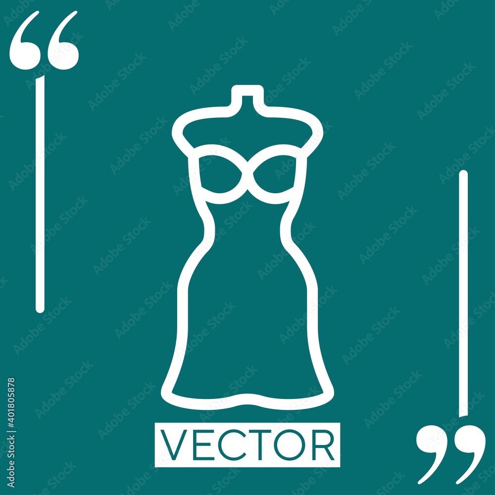 dress   vector icon Linear icon. Editable stroke line