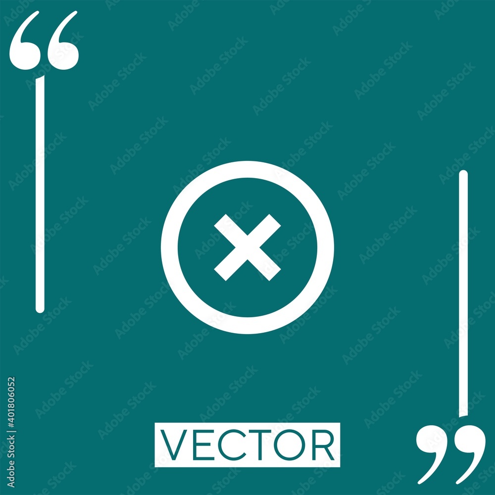 Fototapeta premium close vector icon Linear icon. Editable stroke line