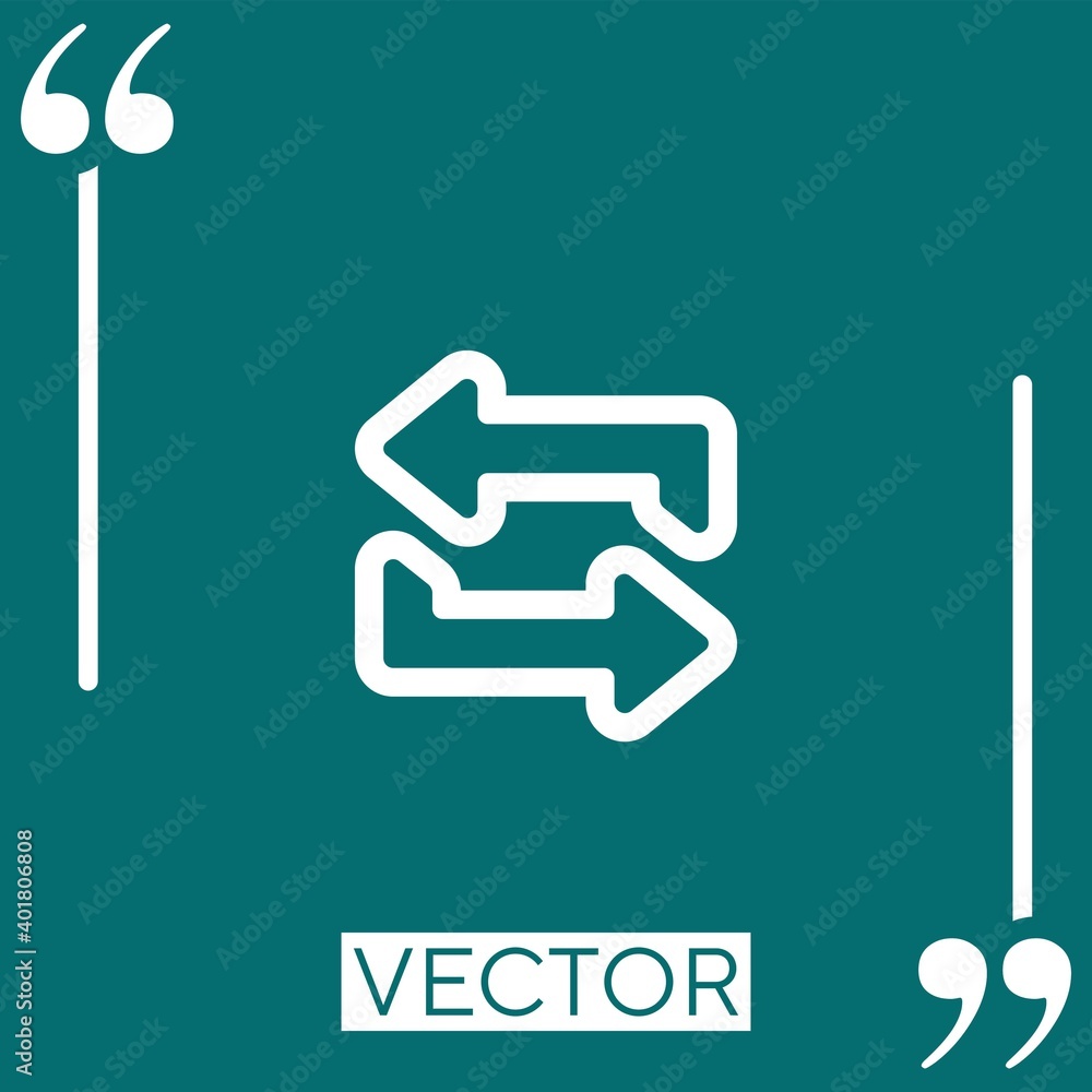 arrows outlined couple vector icon Linear icon. Editable stroke line arrows outlined couple vector icon Linear icon. Editable stroke line