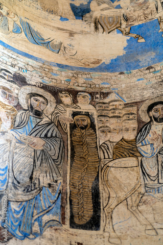 10th century Armenian Holy Cross Cathedral Akdamar Island, Lake Van, modern day Turkey. Surviving murals detailing religious events. 