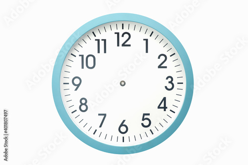 Blue Clock without hands On a white background