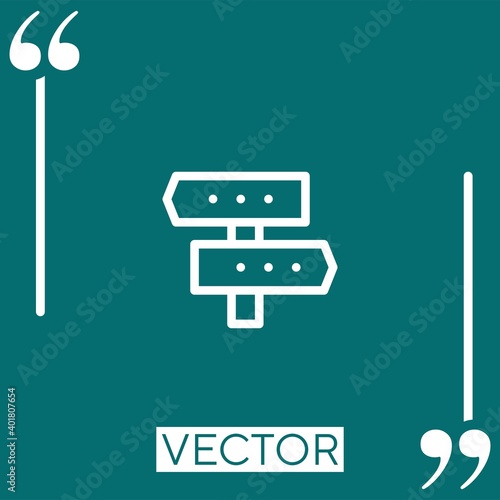 directions vector icon Linear icon. Editable stroke line