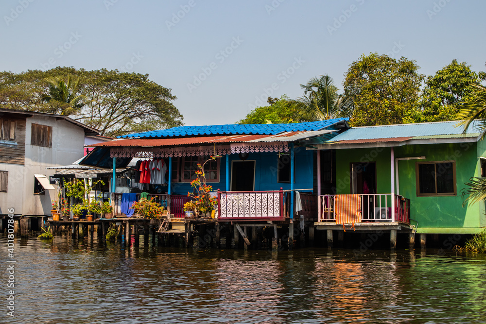 Canal of the Chao Phraya River Bangkok Thailand Asia Canal of the Chao Phraya River Bangkok Thailand Asia