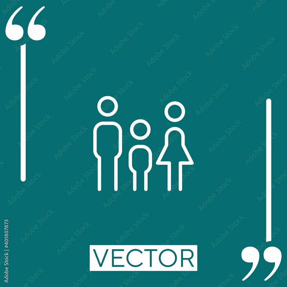 family vector icon Linear icon. Editable stroke line family vector icon Linear icon. Editable stroke line