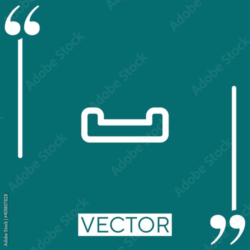 email tray outline vector icon Linear icon. Editable stroke line