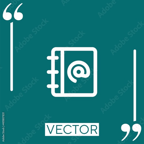 emails contacts book vector icon Linear icon. Editable stroke line