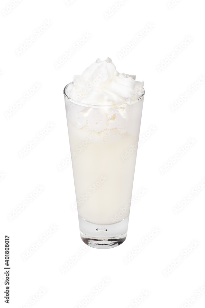 Glass of milk drink with cream Glass of milk drink with cream