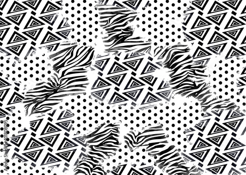 oil painted geometric pattern	
