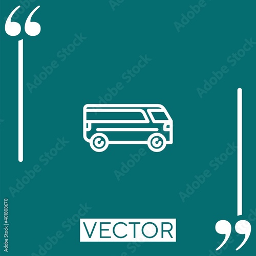 minibus trip vector icon Linear icon. Editable stroke line