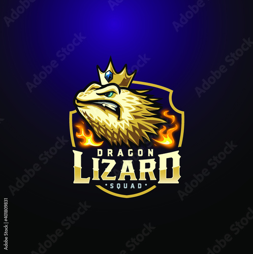 Esport lizard dragon logo character