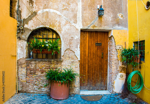 Trastevere. Beautiful old street in Trastevere. Rome, Italy. photo