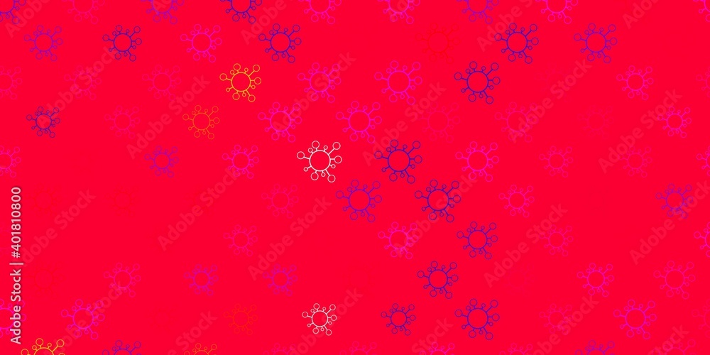 Dark green, red vector background with covid-19 symbols. Dark green, red vector background with covid-19 symbols.