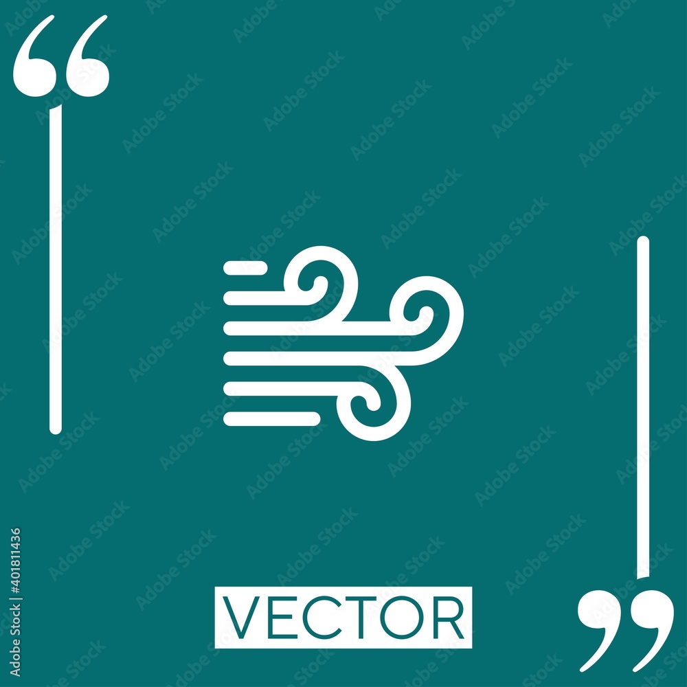 wind vector icon Linear icon. Editable stroke line wind vector icon Linear icon. Editable stroke line