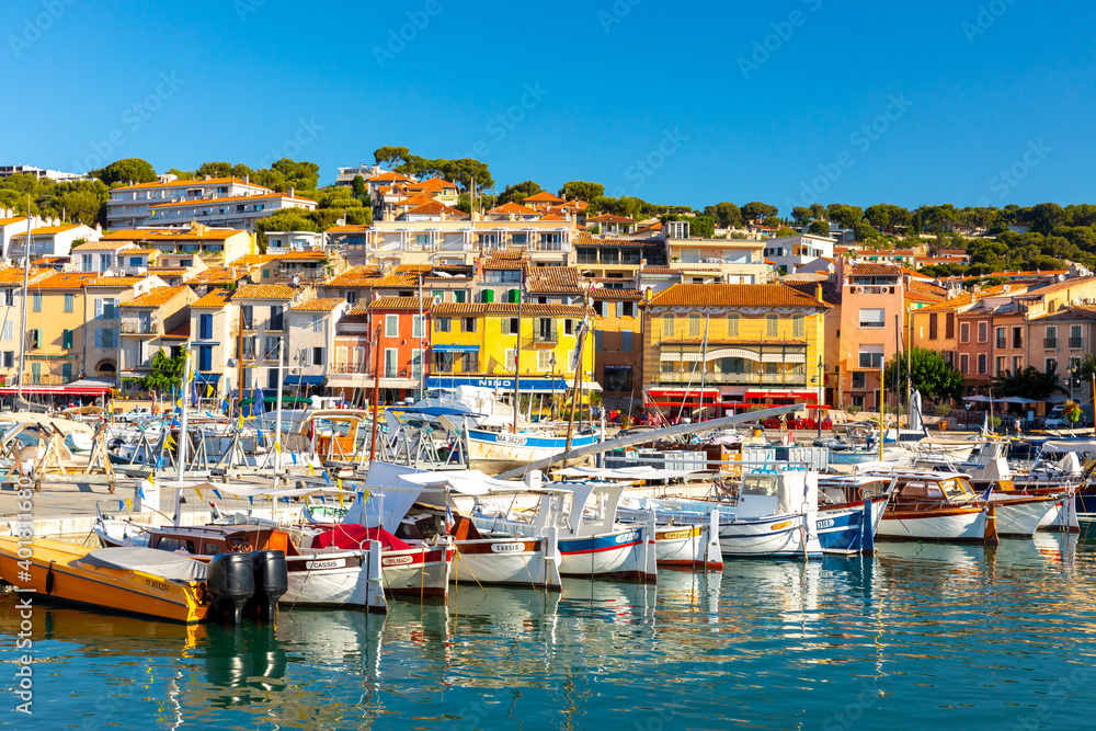 View of the town Cassis, Provence, South France, Europe, Mediterranean sea