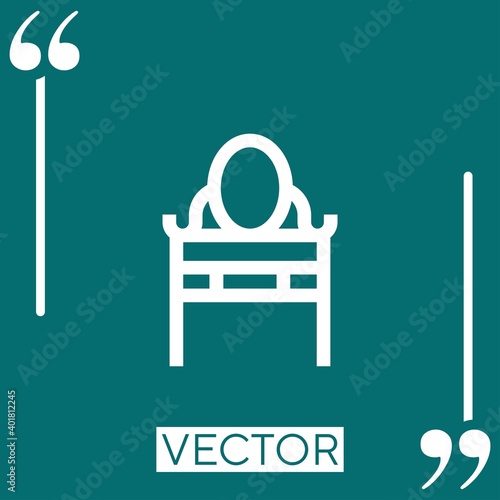 dressing table vector icon Linear icon. Editable stroked line