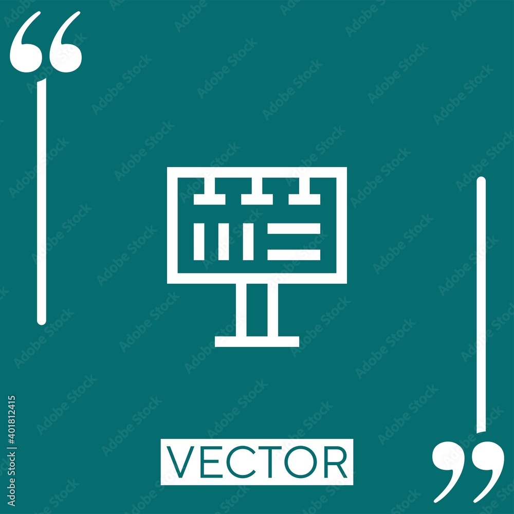 hanging billboard vector icon Linear icon. Editable stroked line hanging billboard vector icon Linear icon. Editable stroked line