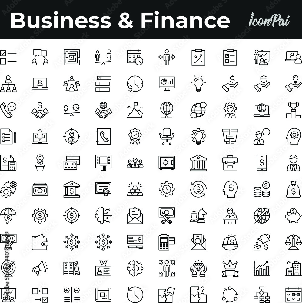Fototapeta Business & finance icon set