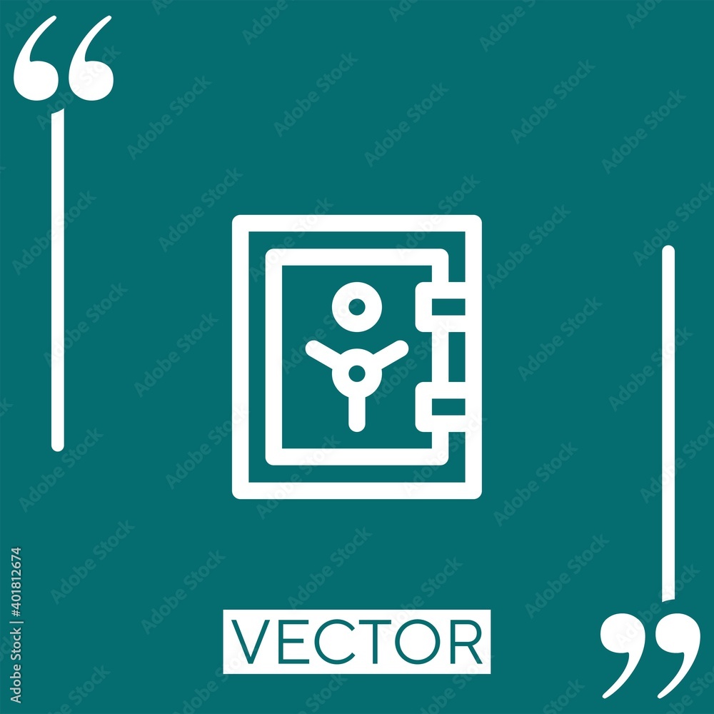 safe box vector icon Linear icon. Editable stroke line
