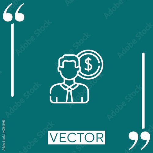 businessman vector icon Linear icon. Editable stroked line