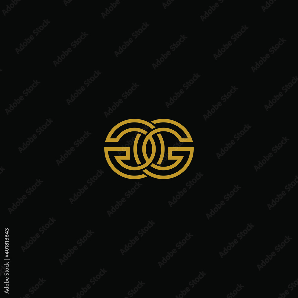 initial letter G or GG minimal line concept logo design template Stock ...