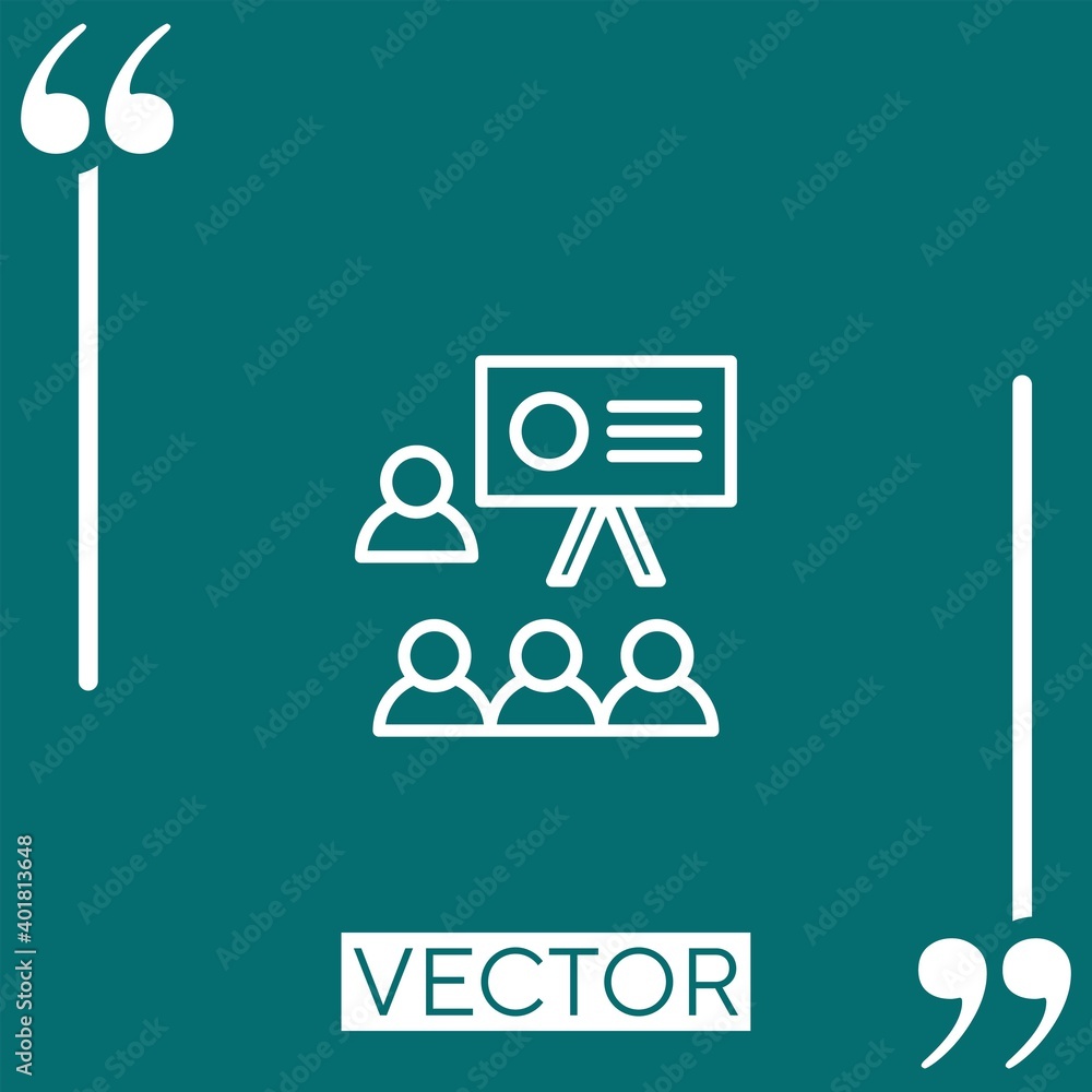 seminar vector icon Linear icon. Editable stroke line seminar vector icon Linear icon. Editable stroke line