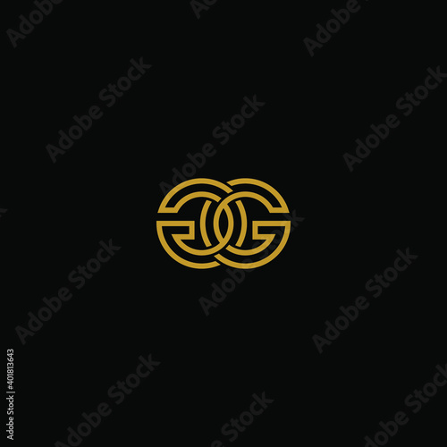 initial letter G or GG minimal line concept logo design template
