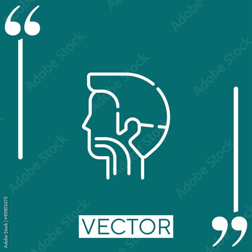 sore throat vector icon Linear icon. Editable stroke line