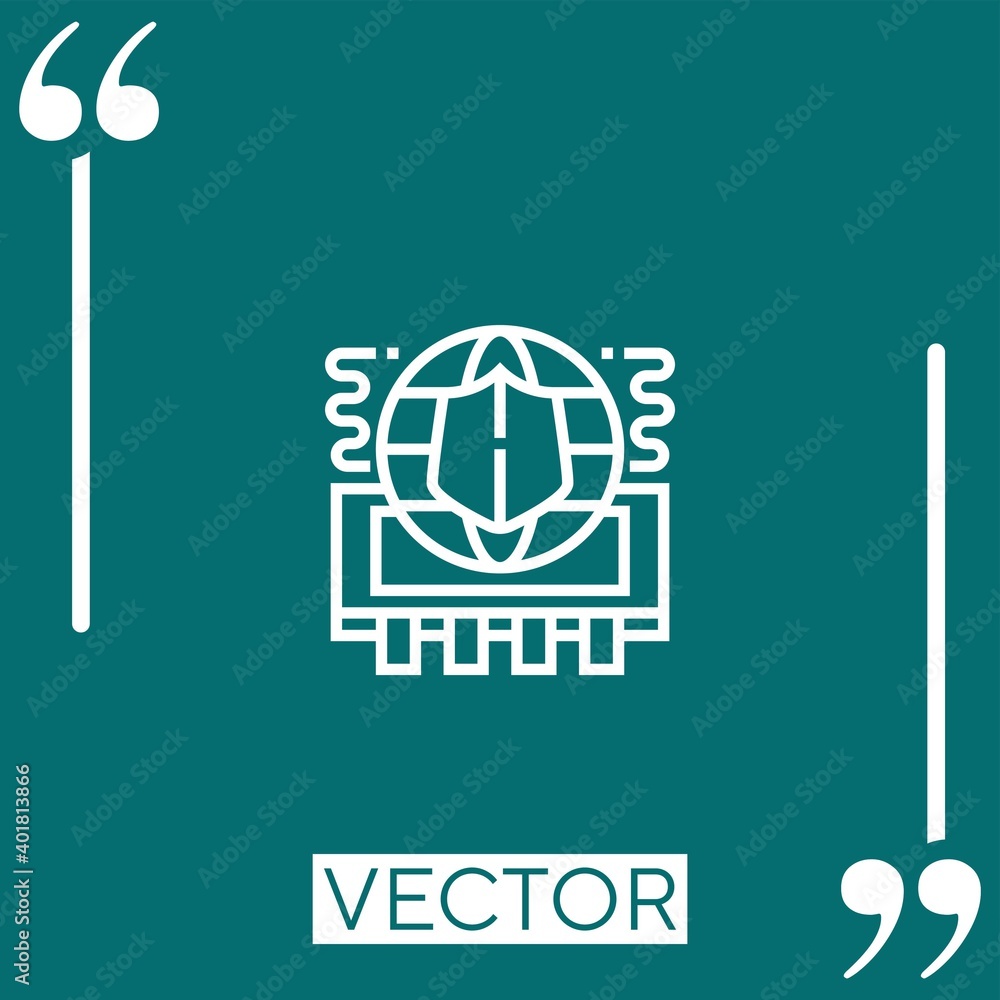 Fototapeta premium global protection vector icon Linear icon. Editable stroke line