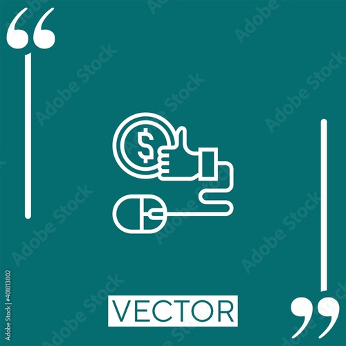cost per click vector icon Linear icon. Editable stroke line