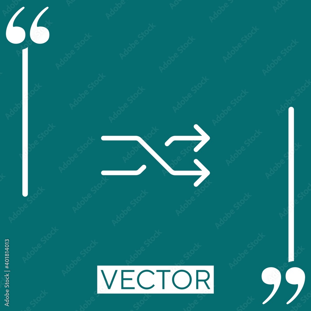 shuffle vector icon Linear icon. Editable stroke line
