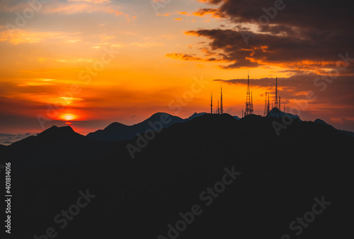 sunset in the mountains