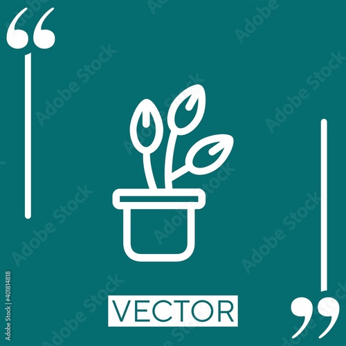 pot   vector icon Linear icon. Editable stroke line