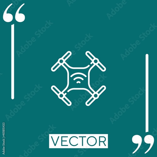 drone vector icon Linear icon. Editable stroke line
