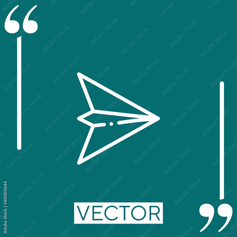 paper plane vector icon Linear icon. Editable stroke line