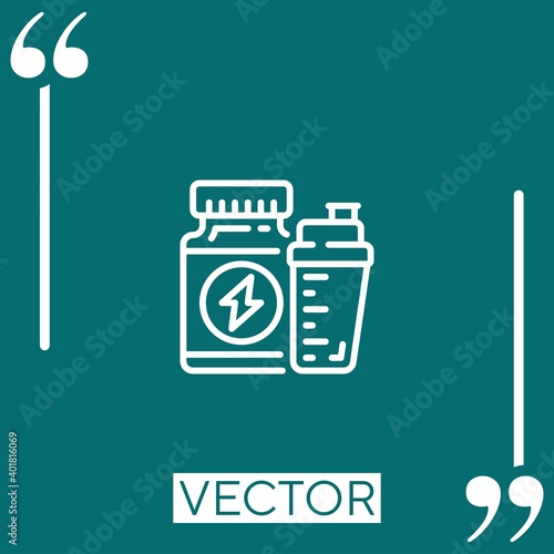 protein vector icon Linear icon. Editable stroke line