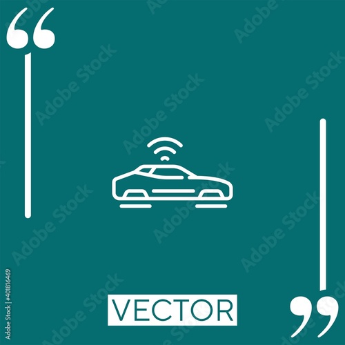 self driving vector icon Linear icon. Editable stroke line