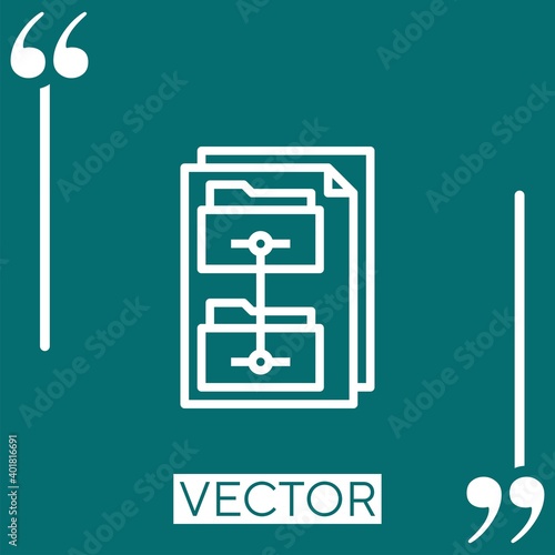 folders vector icon Linear icon. Editable stroke line