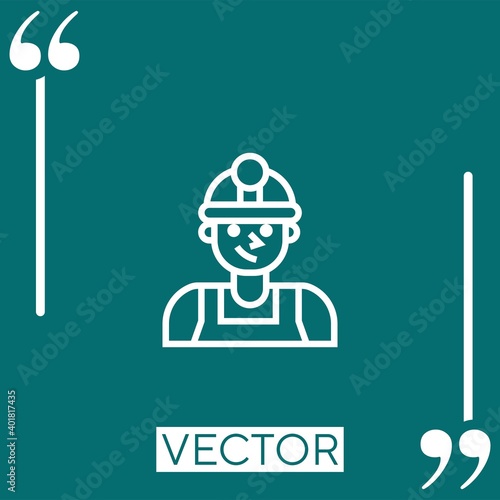 engineer vector icon Linear icon. Editable stroke line