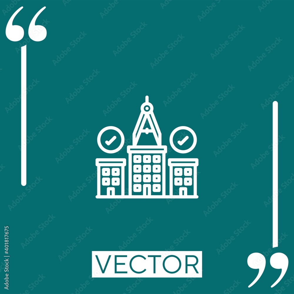 architecture vector icon Linear icon. Editable stroke line