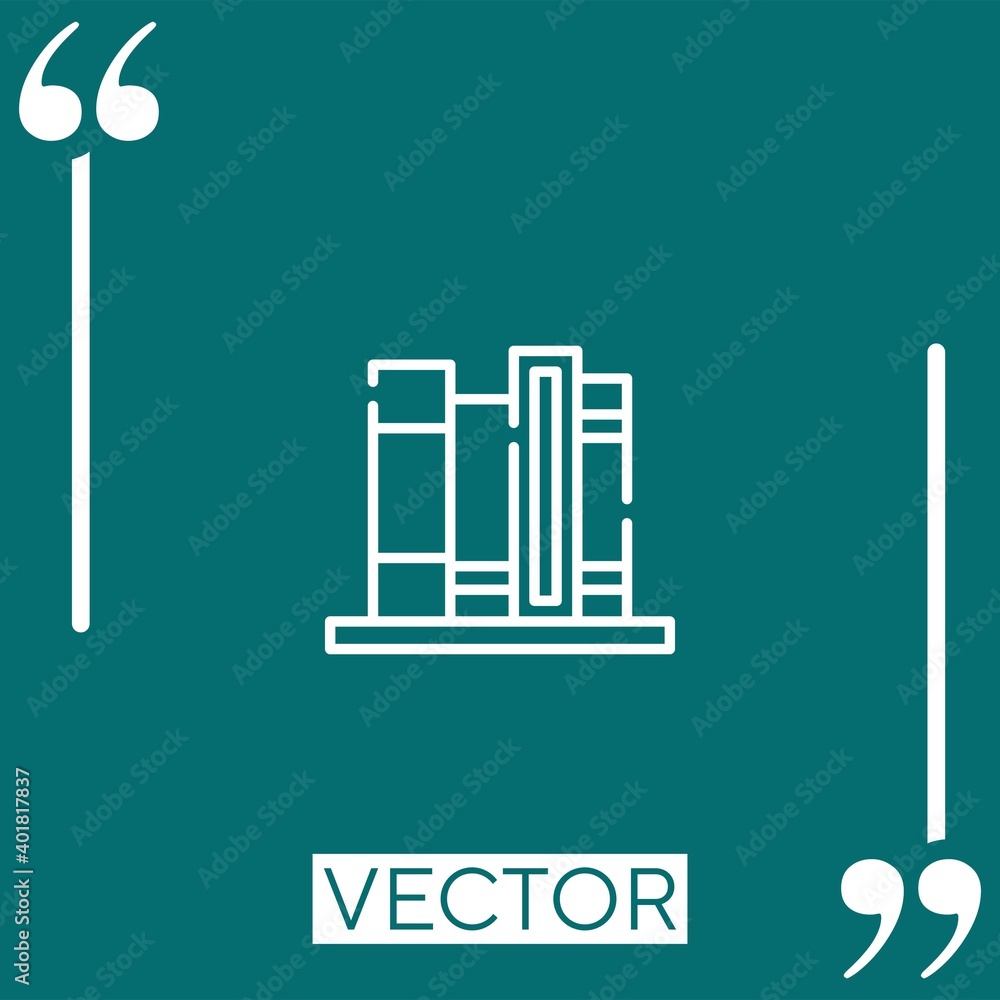 library vector icon Linear icon. Editable stroke line library vector icon Linear icon. Editable stroke line