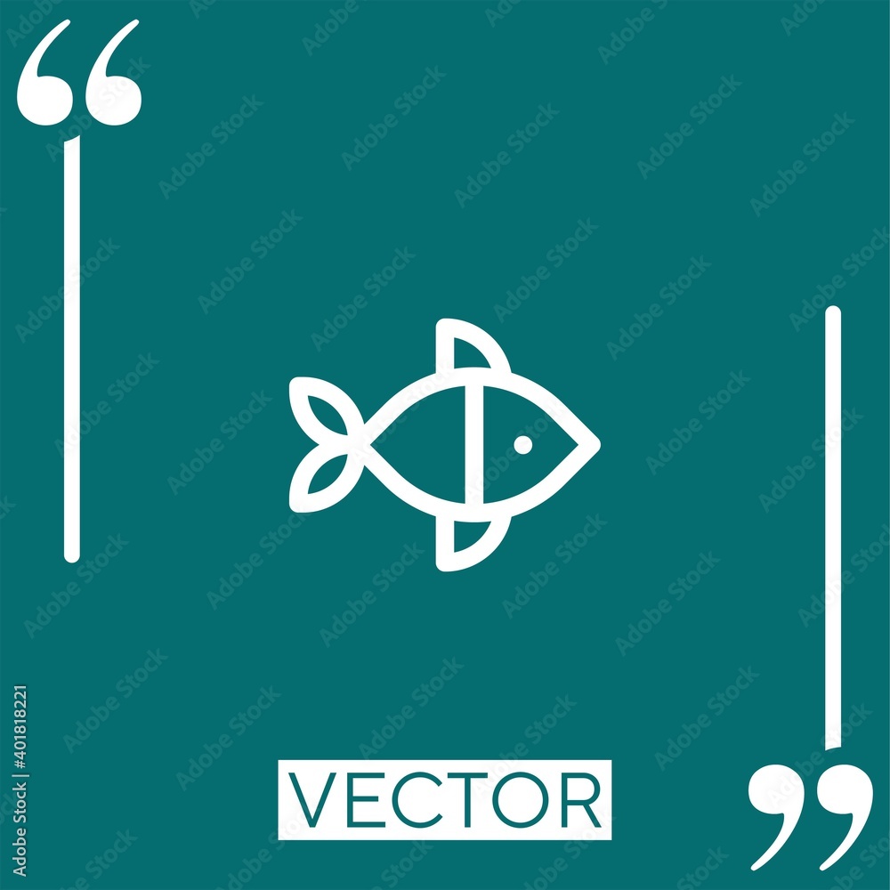 fish vector icon Linear icon. Editable stroke line fish vector icon Linear icon. Editable stroke line