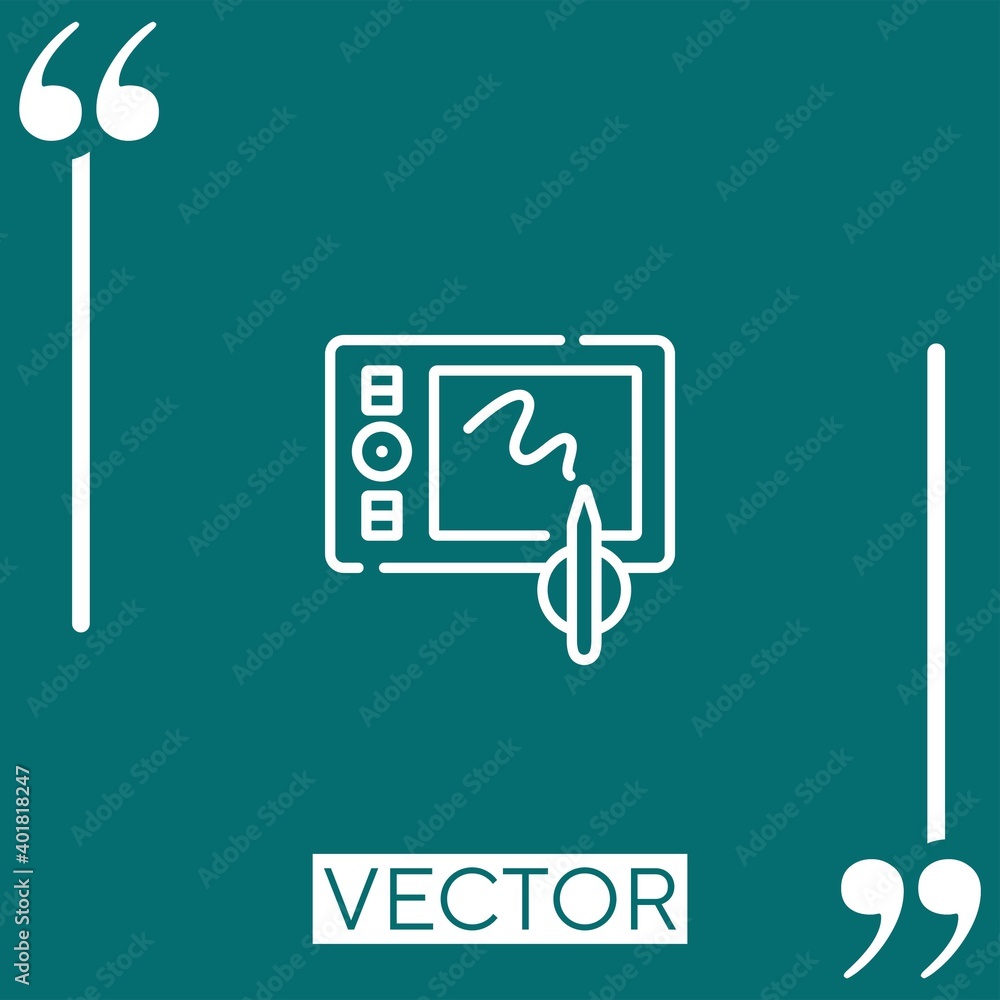 graphic tablet vector icon Linear icon. Editable stroke line graphic tablet vector icon Linear icon. Editable stroke line