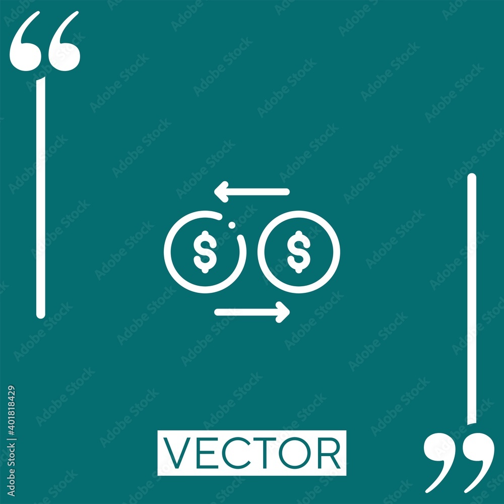 transfer vector icon Linear icon. Editable stroke line transfer vector icon Linear icon. Editable stroke line