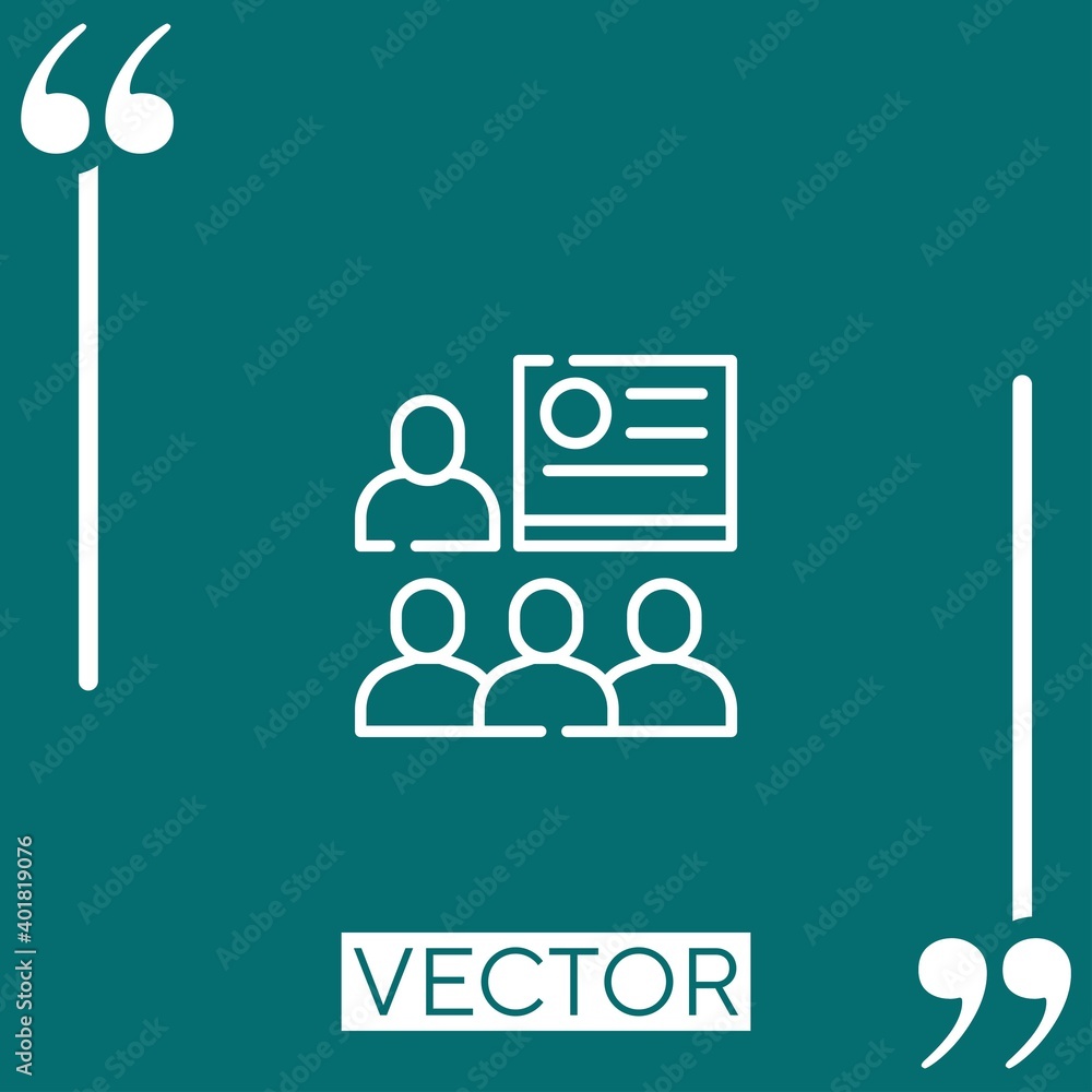 seminar vector icon Linear icon. Editable stroke line seminar vector icon Linear icon. Editable stroke line