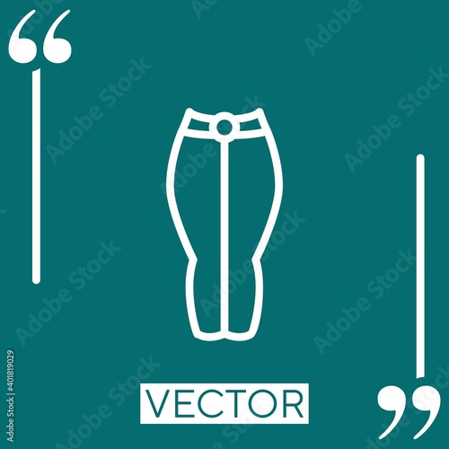 pants   vector icon Linear icon. Editable stroke line