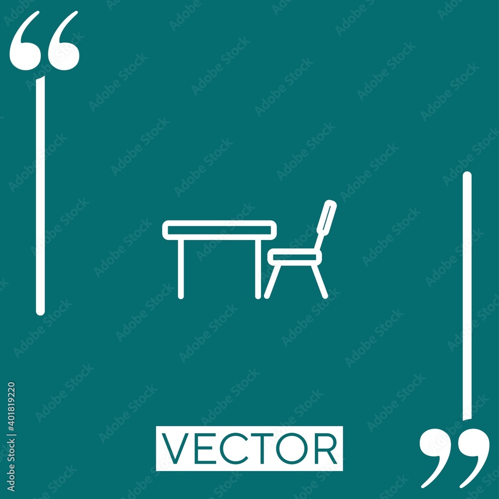 desk vector icon Linear icon. Editable stroke line desk vector icon Linear icon. Editable stroke line