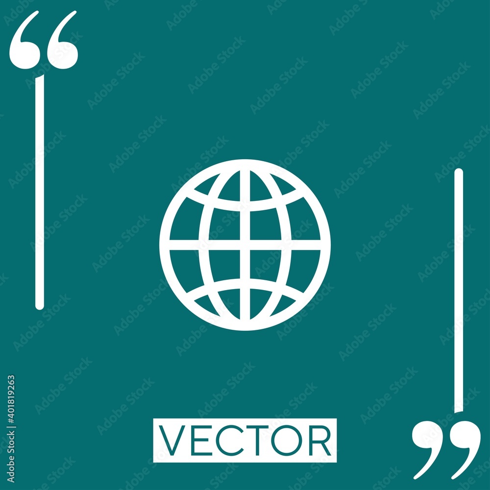 global vector icon Linear icon. Editable stroke line global vector icon Linear icon. Editable stroke line