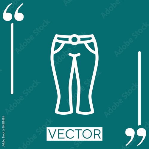 pants   vector icon Linear icon. Editable stroke line